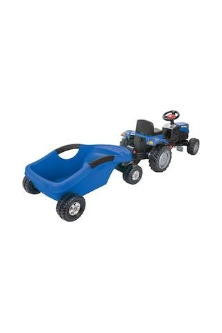 Pilsan Power Pedallı Big Trolley Römorklu Traktör Mavi Çok Renkli