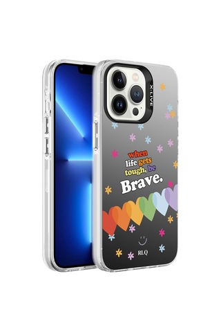 Apple Uyumlu iPhone 13 Pro Max Kılıf Desenli Zore Silver Sert Kılıf