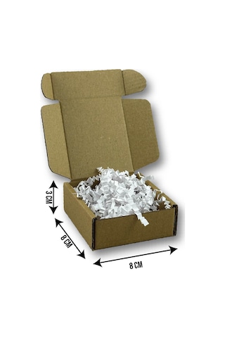8x8x3cm Kilitli Dayanıklı E-ticaret Karton Kargo Kutusu 50 Adet
