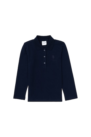 U.S. Polo Assn. Kız Çocuk Lacivert Polo Yaka Basic Sweatshirt 50316836-VR033