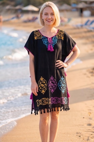 Rovebella Notte Otantik Nakışlı Siyah Pareo