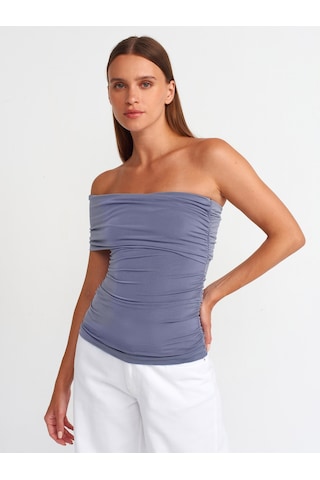 Dilvin Asimetrik Bluz Füme