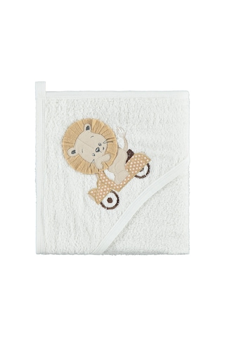 Civil Baby Aslan Nakışlı 75x75 Havlu - Ekru Standart