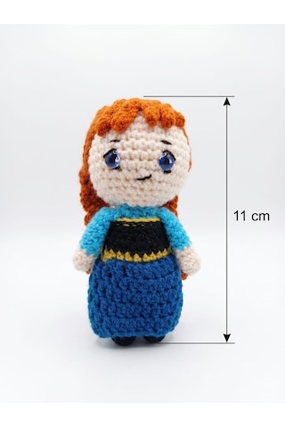 Soğuk Kalpli Prensesin Kardeşi Amigurumi Örgü Oyuncak - Çizgi Film Karakteri Hediyelik Figür 11 Cm