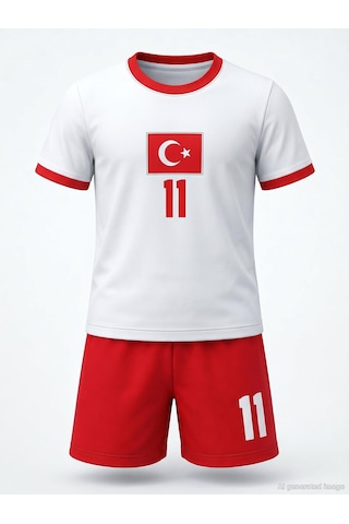 Civil Boys Türkiye Baskılı 2 Li 10-13 Yaş Takım - Pamuk Forma - Beyaz
