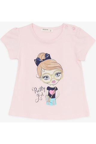 Breeze Kız Çocuk Kapri Taytlı Takım Sevimli Kız Baskılı 1.5-5 Yaş, Pembe-pembe Pembe