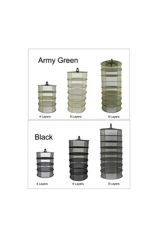 Neevoyu 8 Katlı Siyah Bitki Kurutma Ağı - 60 Cm Çaplı Dairesel Askı Desenli, Çay, Çiçek, Fıstık Kurutucu Sepeti