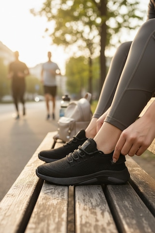 Enoch Unisex Ergonomik Tabanlı Hava Alan Fitness Ve Antrenman Ayakkabısı Siyah