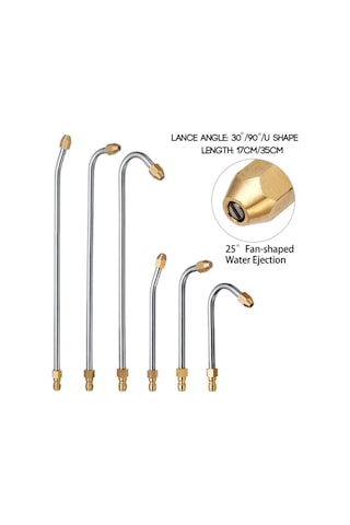 Konesam Yüksek Basınçlı Araç Yıkama Nozulu - 3 Açılı Uzun Uçlu Paslanmaz Çelik