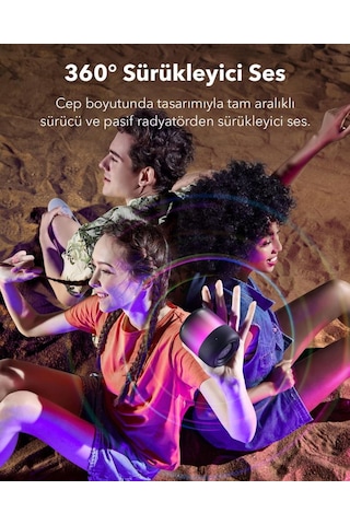 Anker Soundcore Glow Mini Taşınabilir Hoparlör - 360 Ses Bluetooth Hoparlör - Işık Gösterisi - 12 Saat Pil - A3136