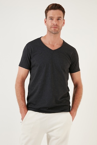 Buratti Pamuklu Slim Fit V Yaka Basic Erkek T Shirt 5412001 Koyu Gri
