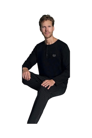 Pijadore Erkek %100 Pamuk Süprem Mevsimlik Uzun Kollu Pijama Takımı 1931 Siyah