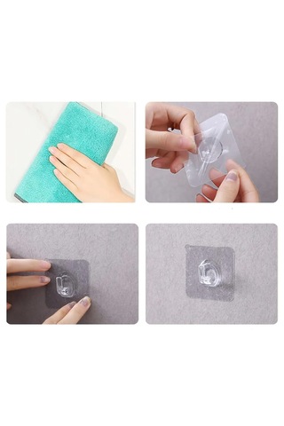 Yapışkanlı Banyo Mutfak Eşya Havlu Vb Ürün Askılığı-al4835 1 Adet Şeffaf