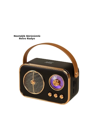 Vintage Bluetooth Radyo Tf Kart Ve Fm Destekli Taşınabilir Nostaljik Model