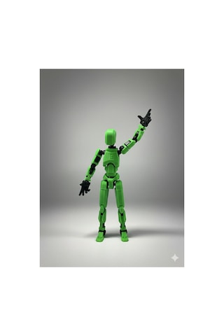 Robot Dummy Oynar Eklemli Hareketli Oyuncak Aksiyon Figürü Pozlanabilir Yeşil Dummy 13cm