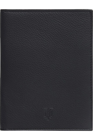 Montroi Grain Leather Passport Cover Avrupa El Işçiliği İle Lüks Seyahat Aksesuarı Cüzdan Siyah