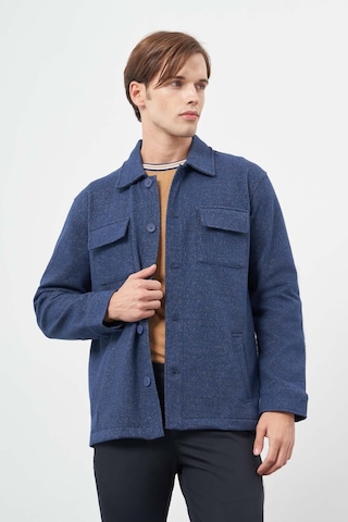 İmza Lacivert Örme Polo Yaka Jakarlı Desen Yırtmaçsız Astarsız Slim Fit Classic Mont 1007245161 Lacivert