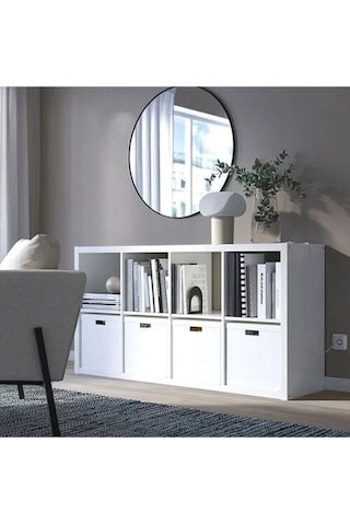 Ikea Kallax Açık Raf Ünitesi, Parlak Beyaz 77x147 Beyaz - Beyaz