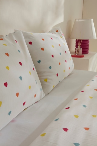 Sarah Anderson Amour Kalp Desenli Çift Kişilik Nevresim Takımı Multicolour