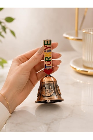 Metal El Çanı Servis Zili Dekoratif Masa Zili Otel Kafe Resepsiyon Çağrı Çanı 10.5 Cm