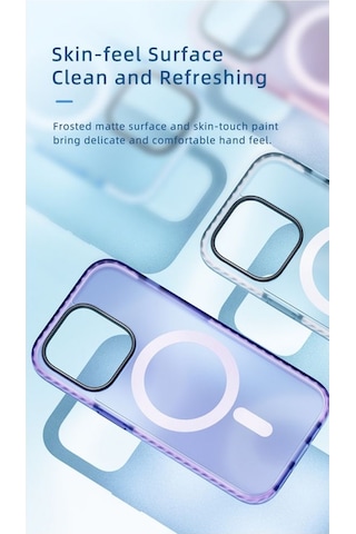 Rock Apple Uyumlu iPhone 14 Plus Kılıf Shield Serisi Magsafe Anti Shock - Mor Mor