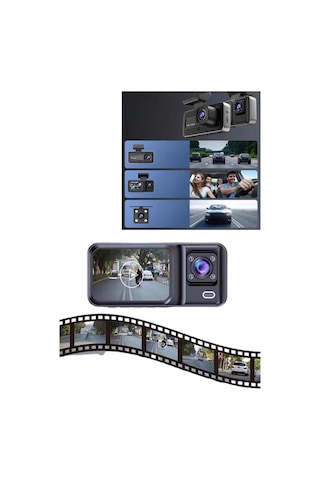 Dvr Araç İçi Kamera Ön Ve İç Kamera 2 İnç Ekranlı Çift Kamera