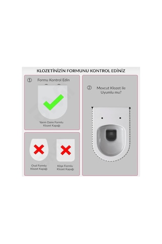 Klozet Kapağı Termoplastik Yavaş Kapanan Yarım Daire Formlu Diğer