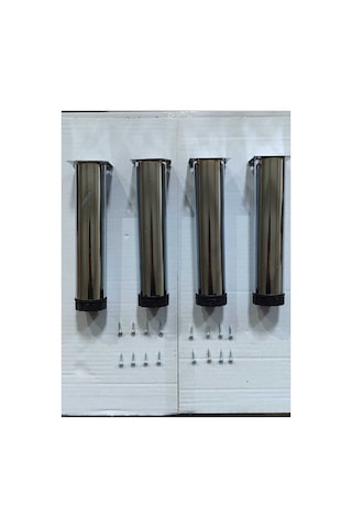 8 Adet Gobit Ayarlanabilir Metal 20 Cm Krom Mobilya Kanepe Koltuk Baza Yükseltici Destek Ayağı Ayak Parmak İzi Bırakmaz Inox Parmak İzi Bırakmaz Inox