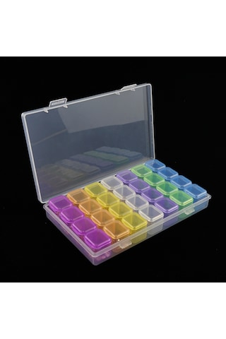 Tenfowee 28 Bölmeli Minik Kırılmaz Akrilik Manikür Kutusu - Taşınabilir, Şeffaf Kapaklı, Tek Tek Kullanılabilir Aksesuar Depolama Kutusu Beyaz