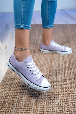 N Moda Unisex Keten Ayakkabı Spor Ayakkabı Günlük Sneakers Kısa Lila