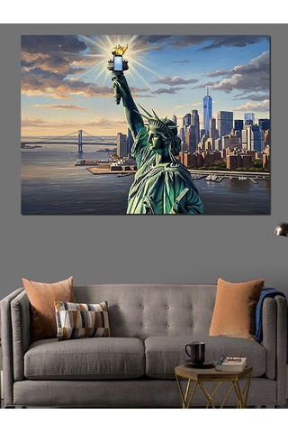 Ahşap Tablo Özgürlük Anıtı Ve New York