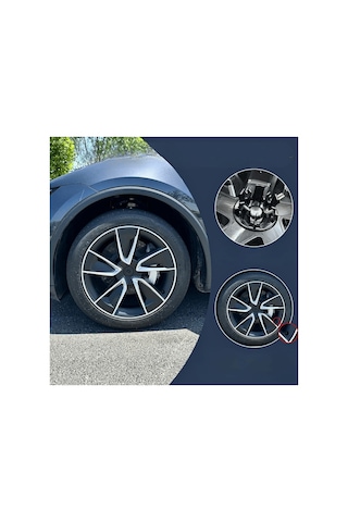 Red Lion Parts Tesla Model Y Juniper 2025+ Uyumlu 19 İnç Uberturbine Stil Jant Kapağı Seti - Mat Siyah 4 Adet