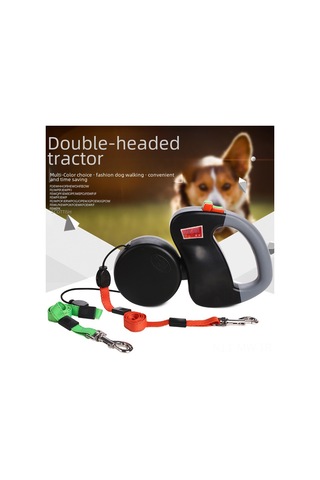 Moveevo Küçük Köpekler İçin Çift Başlı, Tutanaklanmayı Önleyen Otomatik Genişleyen Dayanıklı Taşıma Kordonu Pembe