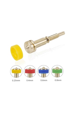Hotend Ekstruder 0.25mm 0.4mm 0.6mm 0.8mm 3d Yazıcı Entegre Nozullar Pirinç Nozul 0.25mm