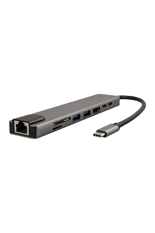 Raca, Type-c 8in1 Hdmı Çok Fonksiyonlu Usb 3.0, Dock Station, Tf-t, Sd, Usb2.0, Hdmı, Usb-c, Pd, Rj45,