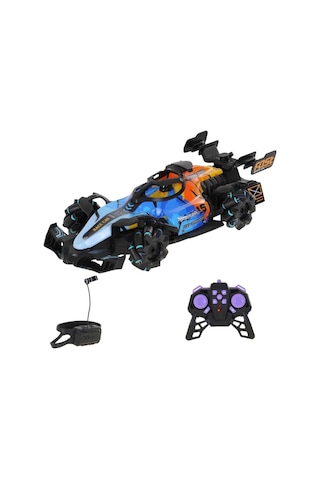 Uzaktan Kumandalı Duman Atan Akrobatik Yarış Arabası 2.4 Ghz, Şarjlı, Işıklı, El Hareket Sensörlü - Mavi & Turuncu Renk Mavi - Turuncu