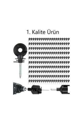 1. Kalite İzolatör Elektrikli Çit Teli İçin Vidalı 100 Adet-izalatör Sıkma Aparatı Hediye