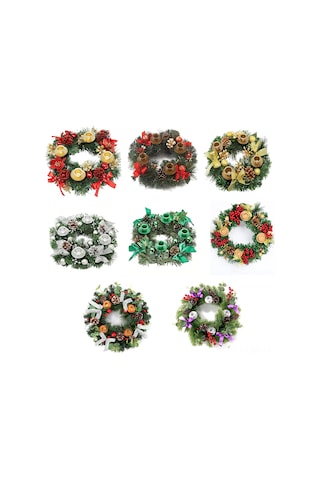 Suofeng 30 Cm Plastik Noel Çelenk, Yeşil Dekoratif Yılbaşı Süsü, Otel Ve Alışveriş Merkezi İçin