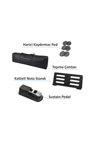 Jwin Sapphire Sdp-112 Çekiç Aksiyonlu 88 Tuşlu Dijital Piyano Taşıma Çantası Hediyeli