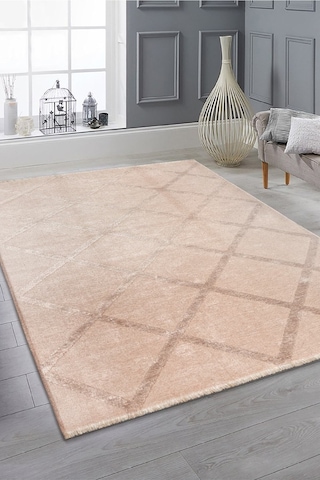 Rodney Vl Yıkanabilir Kaydırmaz Çift Taraf Pamuk Dokuma Beyaz Rix Premium Kalite Kilim Bej