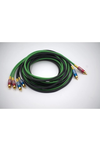 Bakır Amfi Rca Kablosu - 2 Giriş 4 Çıkış Anfi Rca Kablosu - 5 Metre - El Yapımı Tam Bakır - 5 Metre