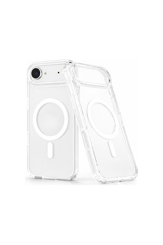 Apple Apple iPhone 17 Air İle Uyumlu Yumuşak Magsafe Kablosuz Şarj Destekli Şeffaf Kılıf Kamera İçin Yükseltilmiş Çerçeve