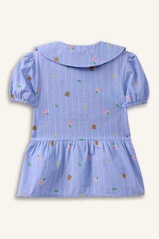 Defacto Bebe Yaka Baskılı Kısa Kollu Gömlek Kız Bebek H2988a526smnv135 Lacivert-nv135