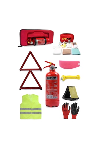 Eva Trafik Ve İlk Yardım Seti Lüx - Tüvtürk Uyumlu Eva Trafik Seti Tüp 4 Yıl Garantili