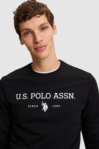 U.S. Polo Assn. Erkek Siyah Bisiklet Yaka Regular Fit Basic Sweatshirt 50333273-vr046