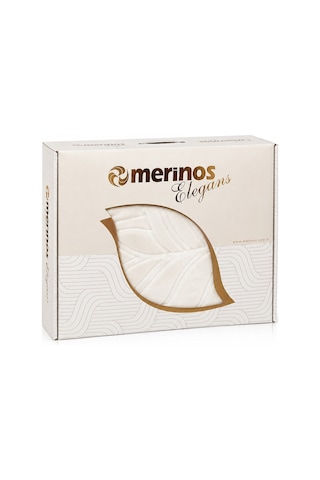 Merinos Elegans Kalın Embos Tek Kişilik Kutulu Battaniye 160x220 - Kemik