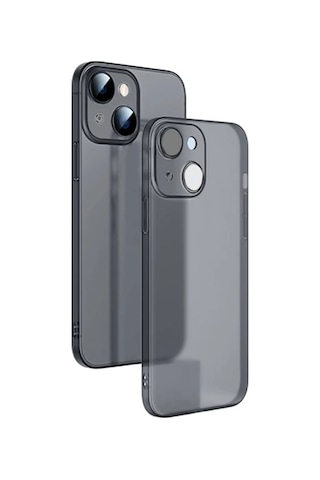 Hepsi Ally iPhone Uyumlu 14 Plus 6.7inch Frosted Glass Şeffaf Kamera Korumalı Kılıf- 5775 Najmaddin Siyah