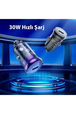 Hoco Z53 Sight Single Pd30w Type-c Girişli Araç Çakmaklık Hızlı Şarj Aleti