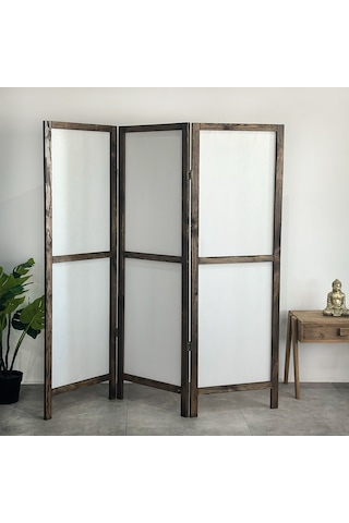 Ahşap Paravan Panel Kumaş Paravan 6006