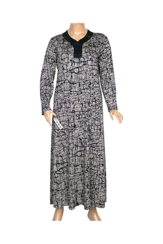 Hesna Kadın Minel Battal Beden Kuplu Boydan Siyah Elbise Desen 22 Siyah